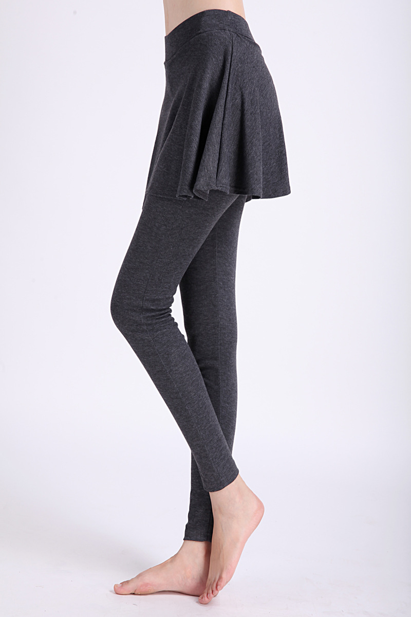 冬新款包臀百褶假两件 加绒加厚 时尚保暖裤 女 打底裤批发