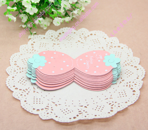 c-08 粉色对折卡 卡通草莓发饰包装卡片发夹皮筋必备 饰品店必备