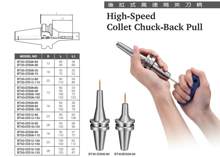 廠家供應bt30idsb0875側拉式高速精密筒夾刀柄