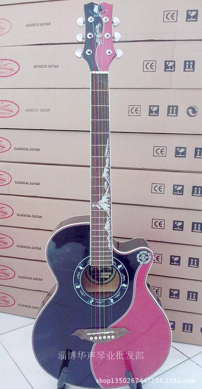 供应 思凯 sk40寸民谣吉他 4028c 彩色琴弦 正品