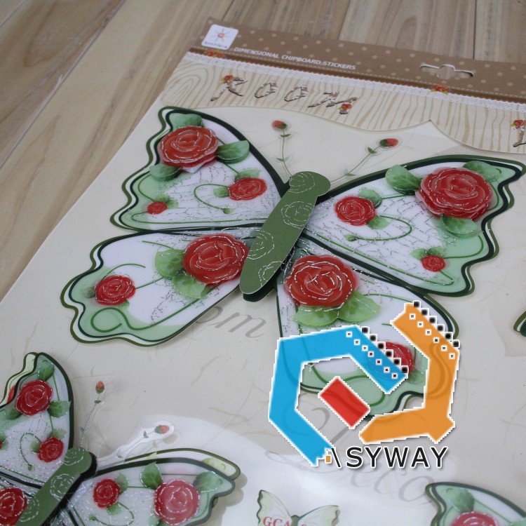 诚信厂家专业生产精密墙贴 3d立体墙贴 蝴蝶图案墙贴