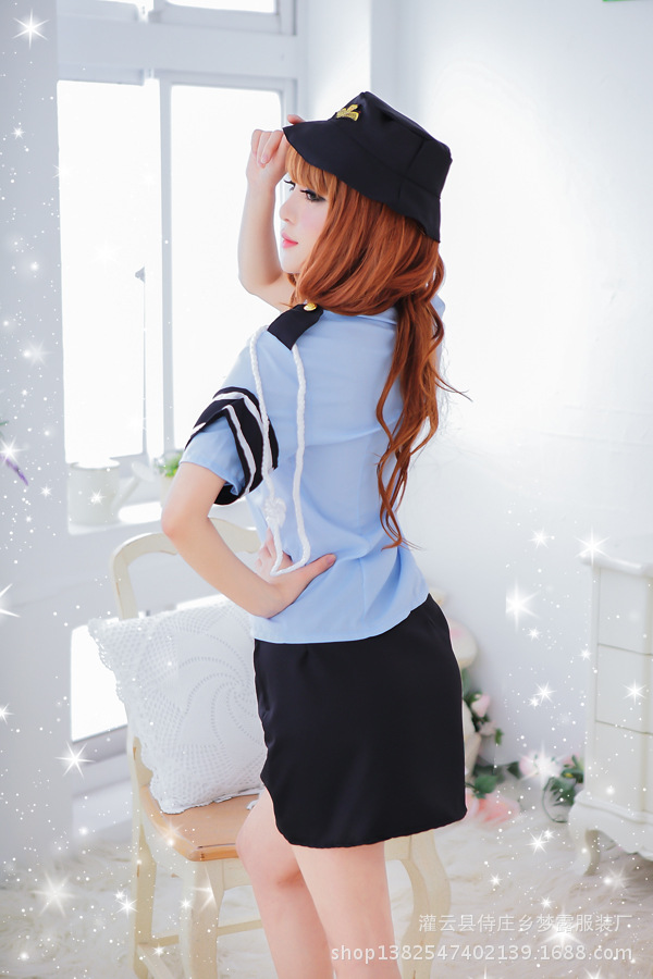 新款黑袖女教官服装 职业套装诱惑海军服装ds领舞服