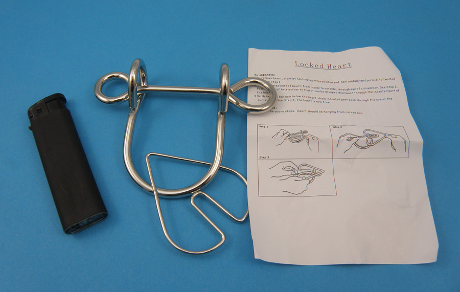 yx959古典智力扣玩具 益智玩具 大号九连环之心锁环