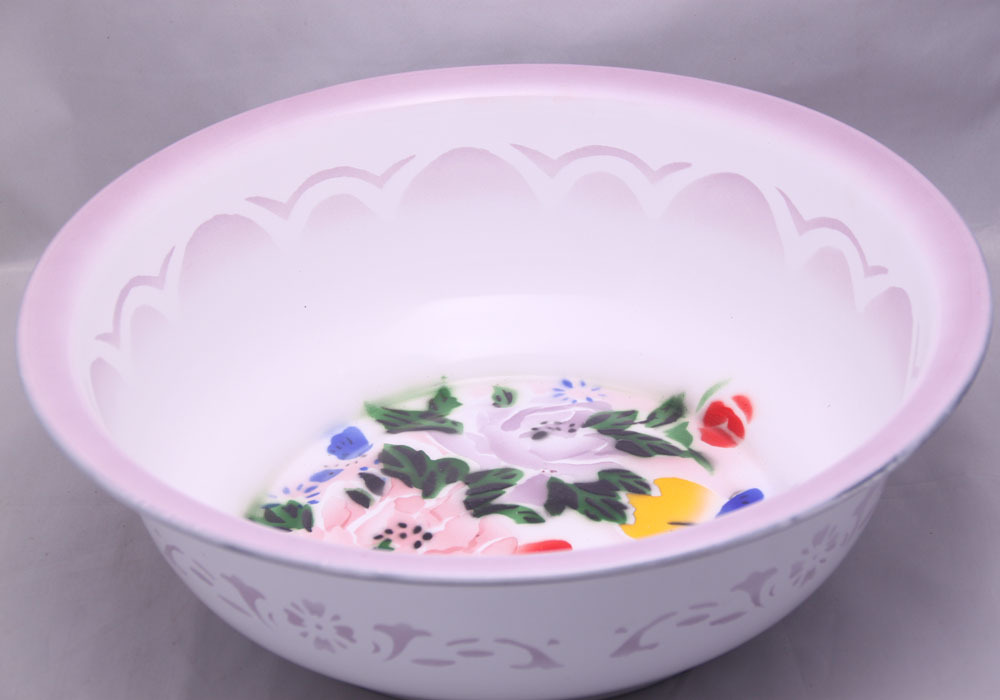 厂家供应搪瓷脸盆 精品花瓷盆 面盆批发