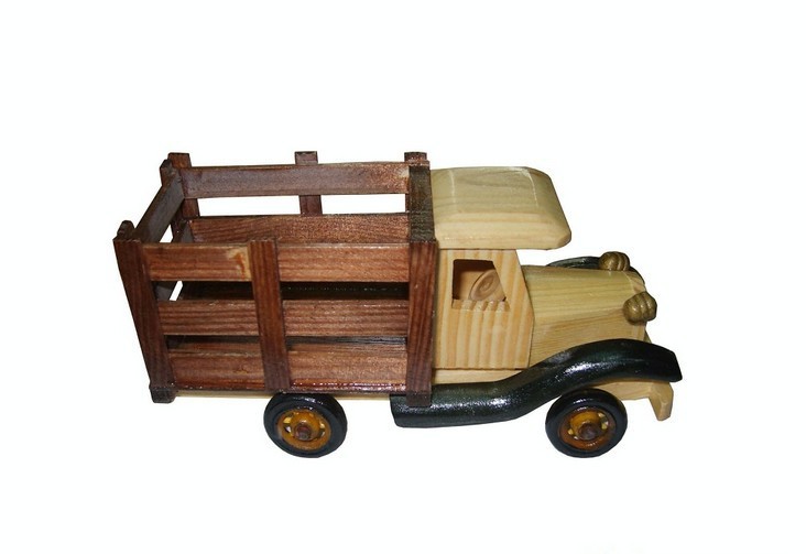 热销 天然竹木手工8寸卡车 汽车玩具模型 木质工艺品 家居摆件