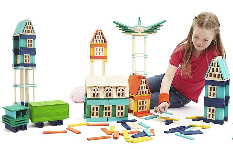 获奖玩具citiblocs 300片堆塔积木 灵感创意积木儿童益智木制玩具