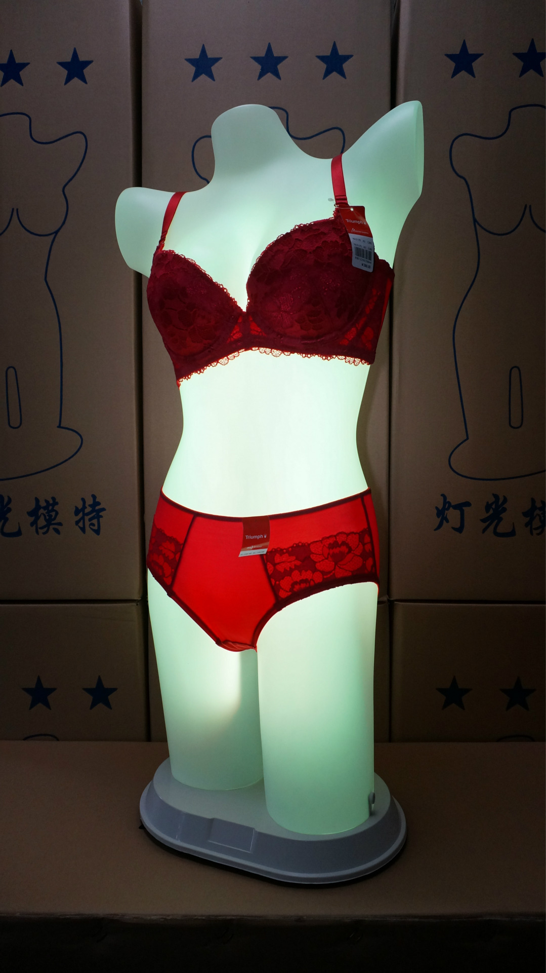 新款 灯光内衣模特道具 高肩 全身 胶底