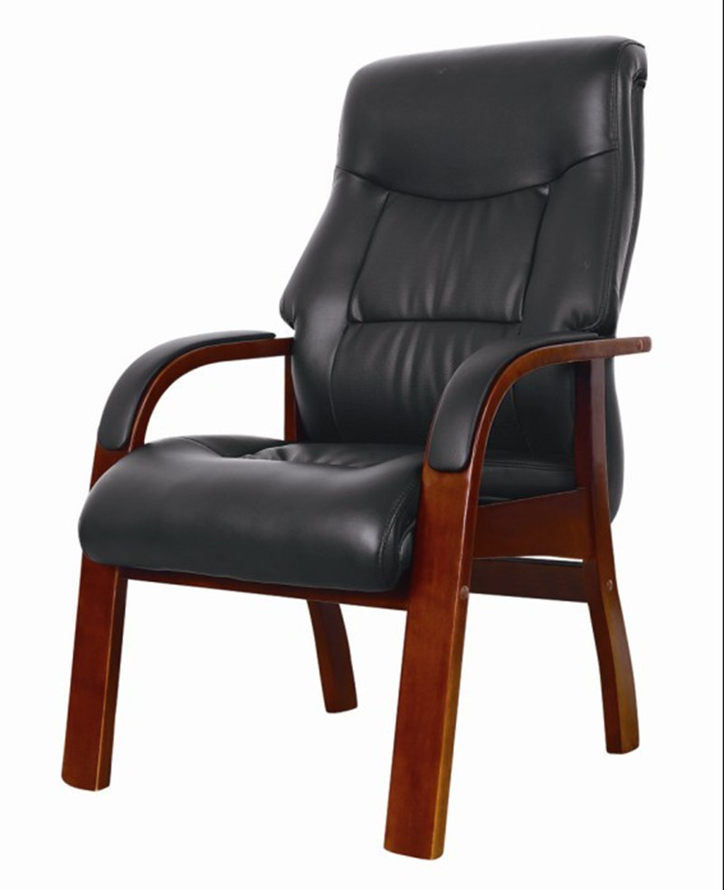 陌益特伍德木质四脚系列会议椅办公椅接待椅洽谈椅盟直销黑色