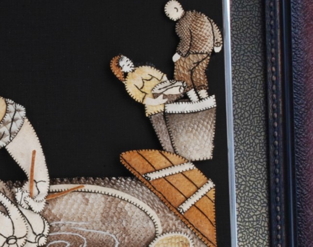 东北特产马哈鱼皮工艺品【十八怪】鱼皮画免费加盟