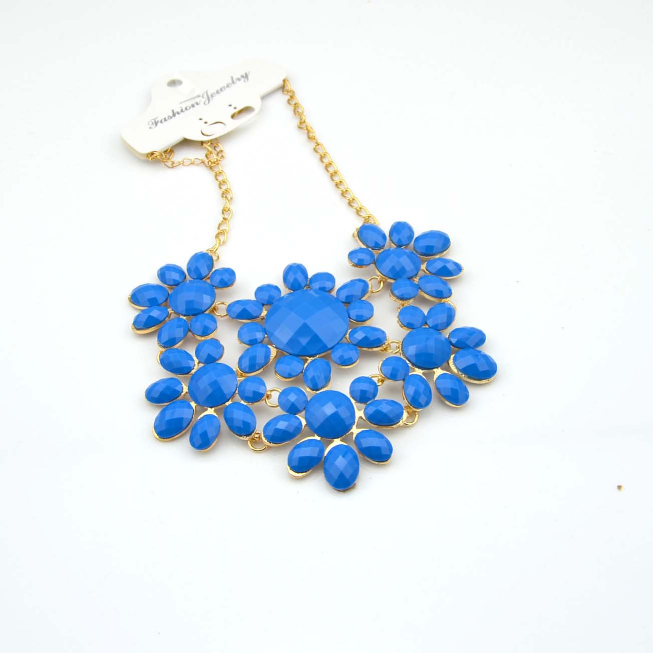 大牌欧美原单 宝蓝色 舞台项链 婚礼项链