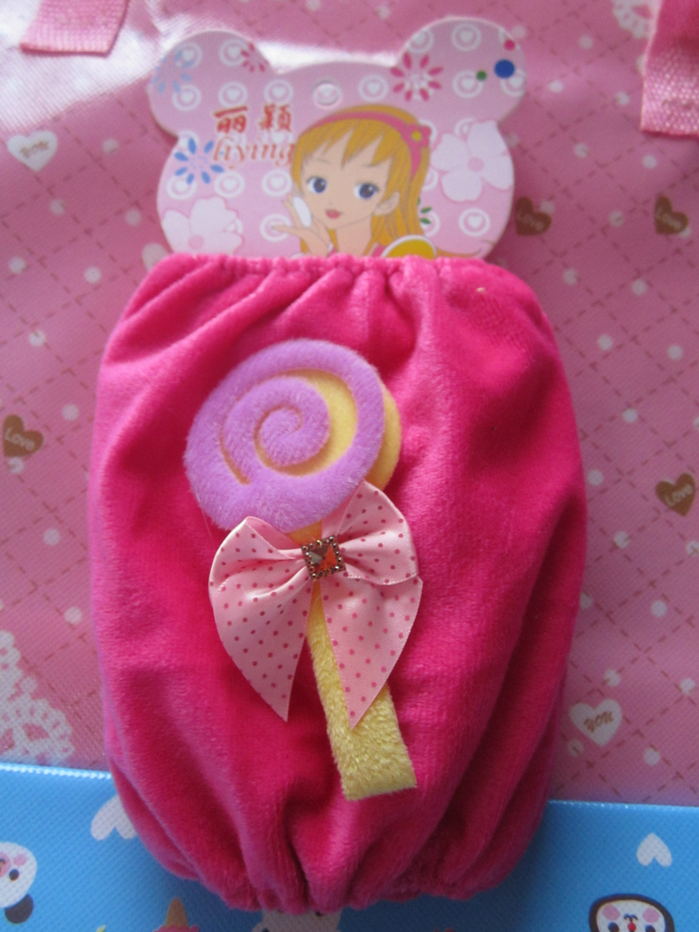 2013新款学生糖果色棒棒糖超柔绒布半截袖套 宝宝可爱卡通短袖套