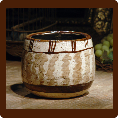 厂价供应田园风格手绘釉下彩乡村多肉红陶植物花盆