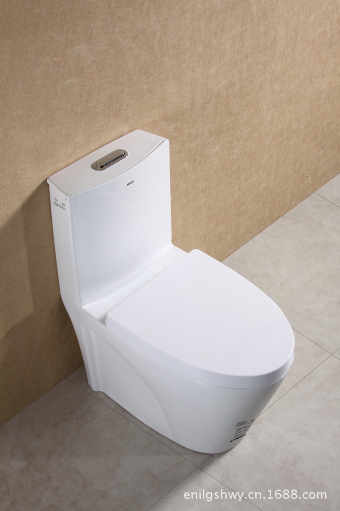 一体成型马桶坐便器 双孔超炫大气马桶 薄盖子连体坐便图片_11