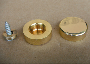 全铜22毫米直径金色平面实心镜钉