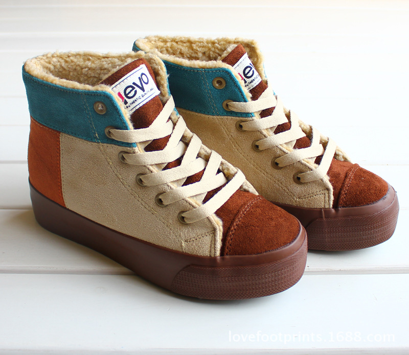 猎友女士新款 2013秋冬休闲鞋棉鞋保暖时尚厚底增高鞋批发b3155