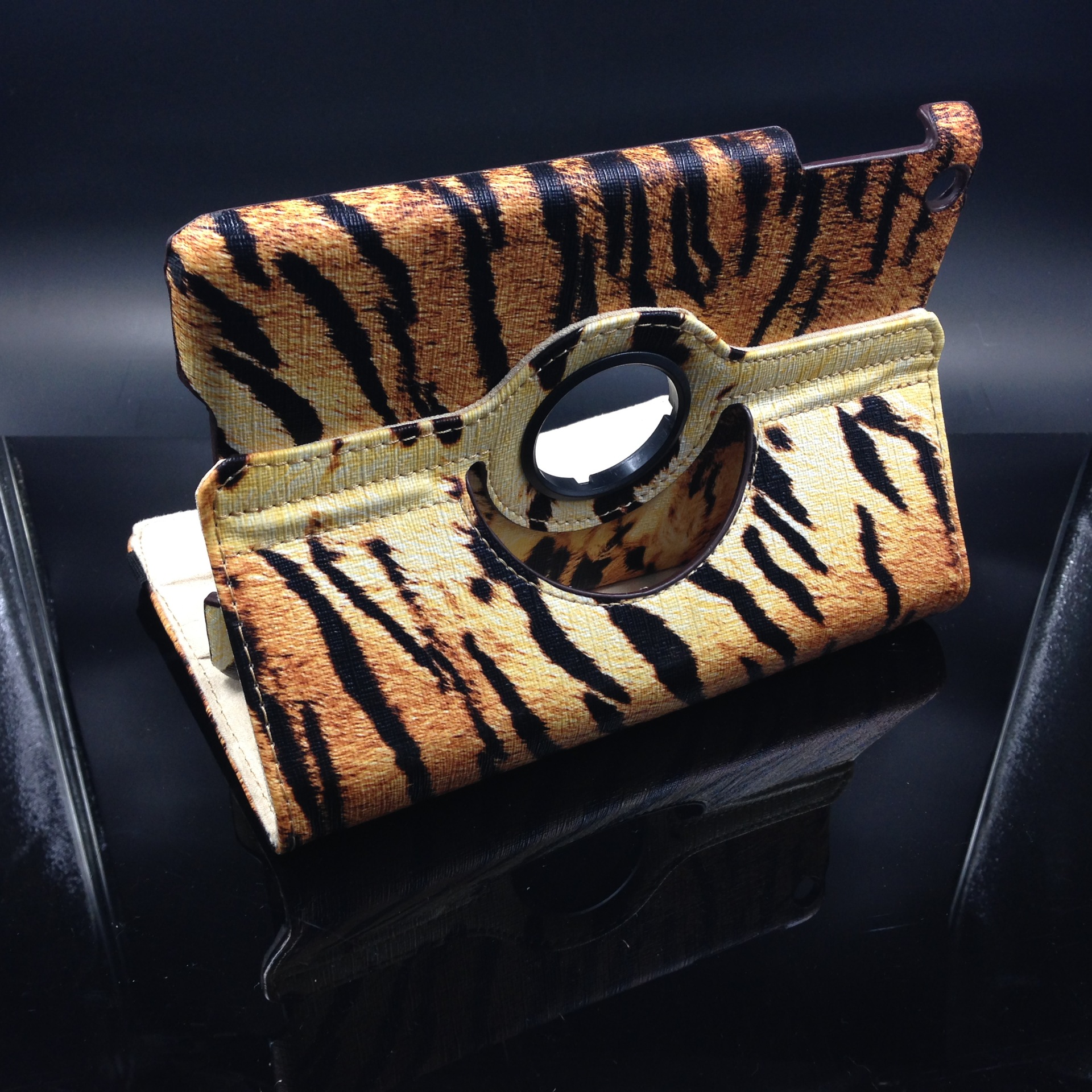 厂家直销新款ipad mini奶牛保护皮套老虎纹旋转保护壳斑马纹批发