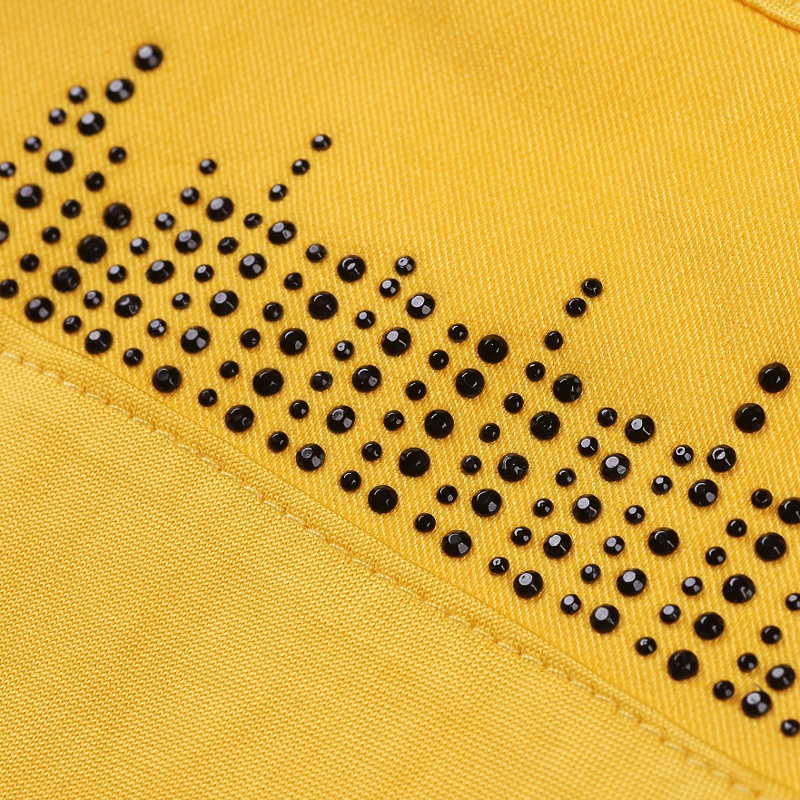 春秋糖果色弹力斜纹时尚烫珠紧身百搭打底裤