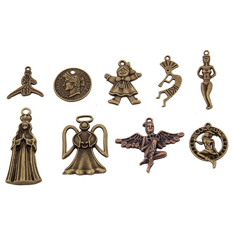 手机diy美容材料 复古配件 串珠 人形挂件