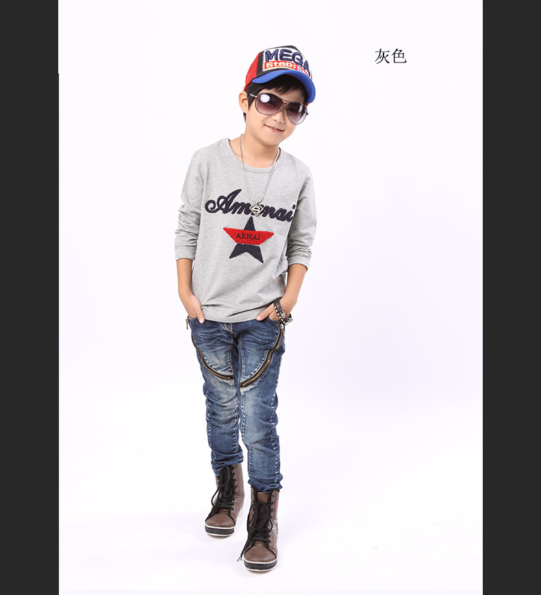 2013新款品牌童装男童长袖纯棉t恤 男孩子tshirt 热卖全棉儿童