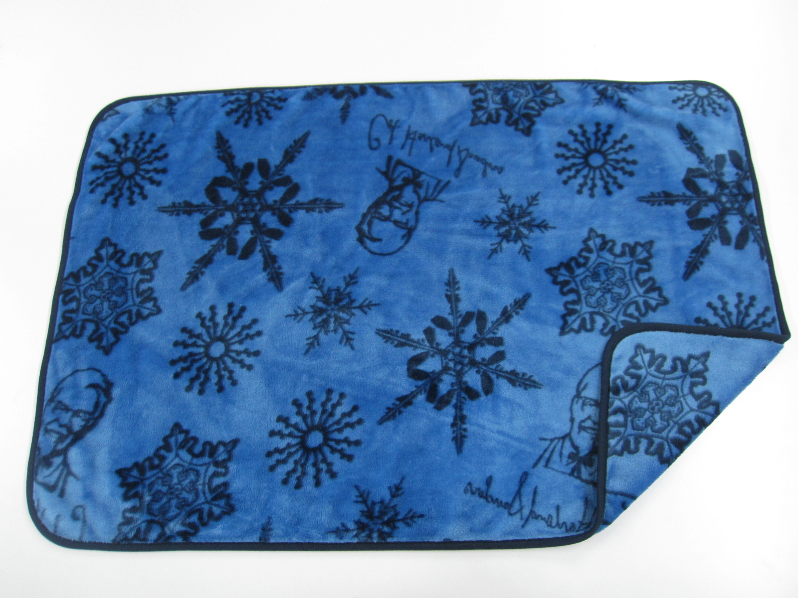 绍兴家纺工厂供应柔软圆网人物印花包边毛毯 珊瑚绒 法兰绒毯子