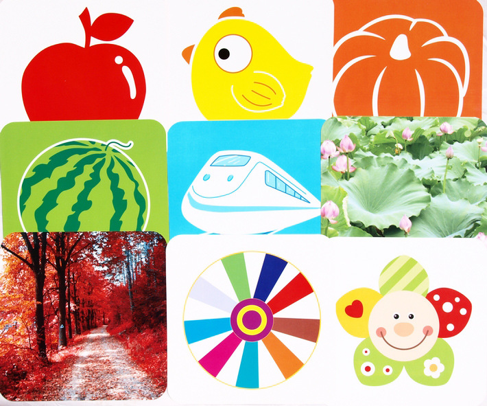 早教启蒙卡片闪卡视觉激发黑白卡彩色卡批发识字 在婴儿视觉发展初期