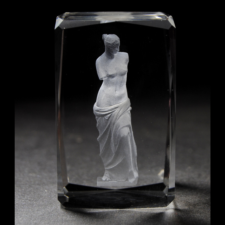 水晶内雕定制立体维纳斯创意工艺品摆件 **欣赏礼品