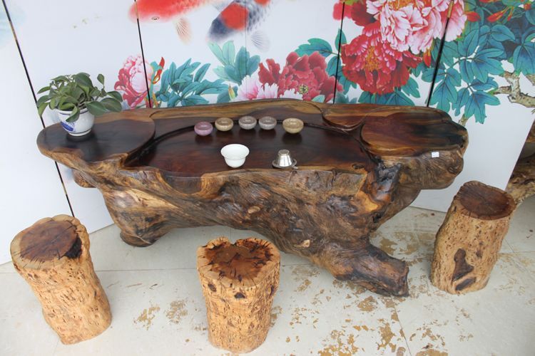 木雕茶台制作过程图片