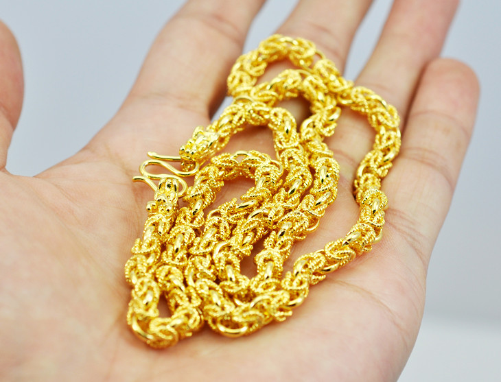 支持混批黄铜镀真金仿黄金项链男款项链龙款项链批发 炉内镀真金