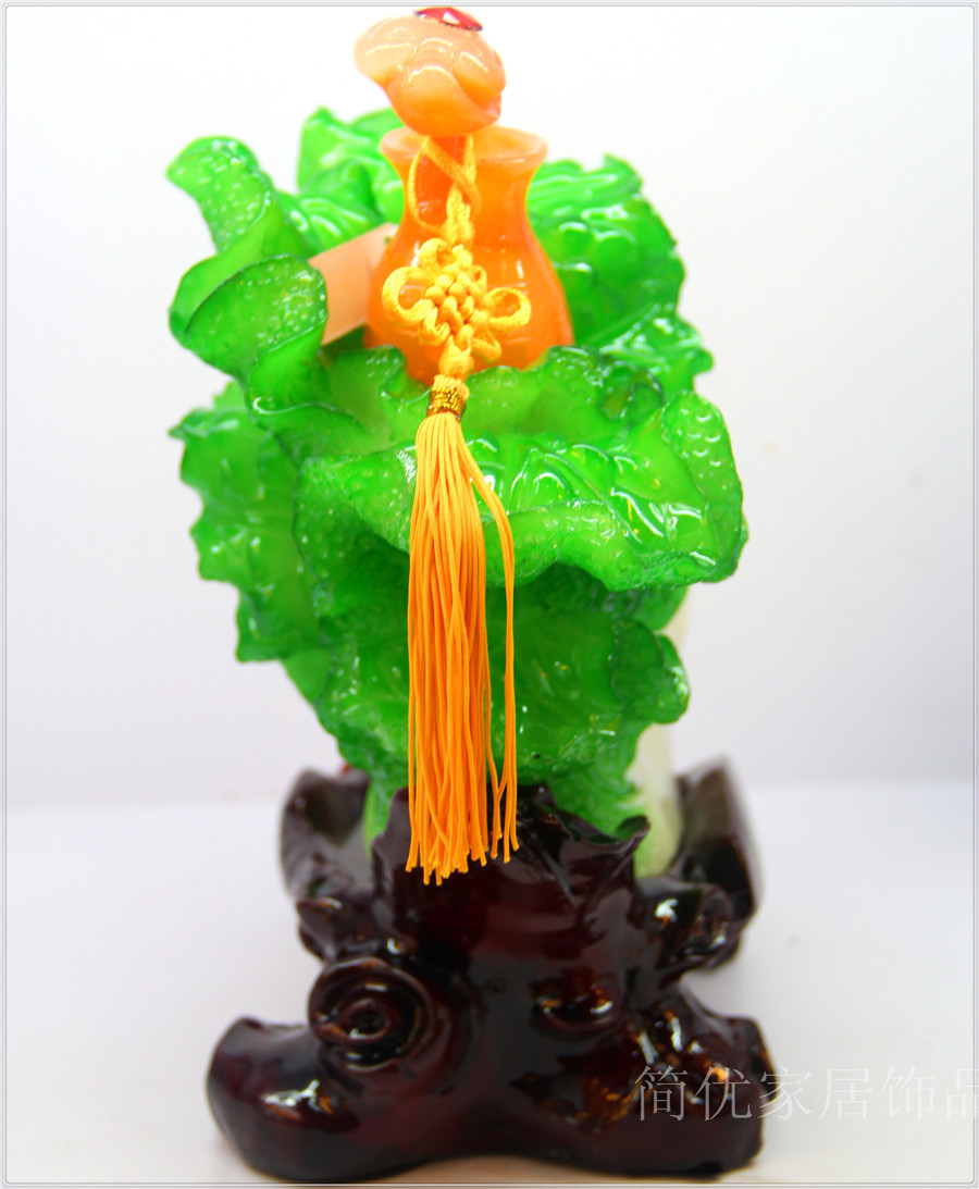 平安招财 福禄 仿玉树脂工艺品 仿玉批发 白菜摆件 开业升迁礼品