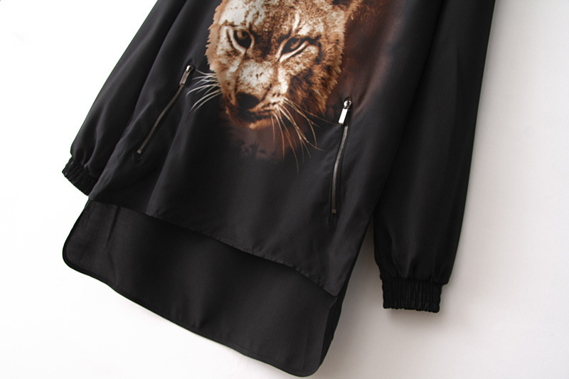 欧美2013春夏季新款豹子头前短后长不规则女式套头衬衫 1086