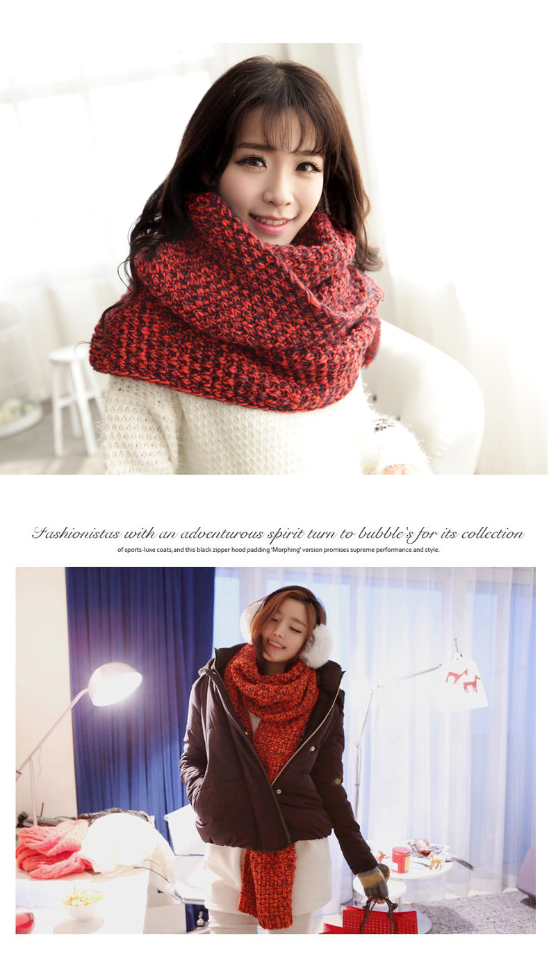 秋冬新款韩国 想你 尹恩惠 朴有天 同款撞色针织超长围巾情侣款