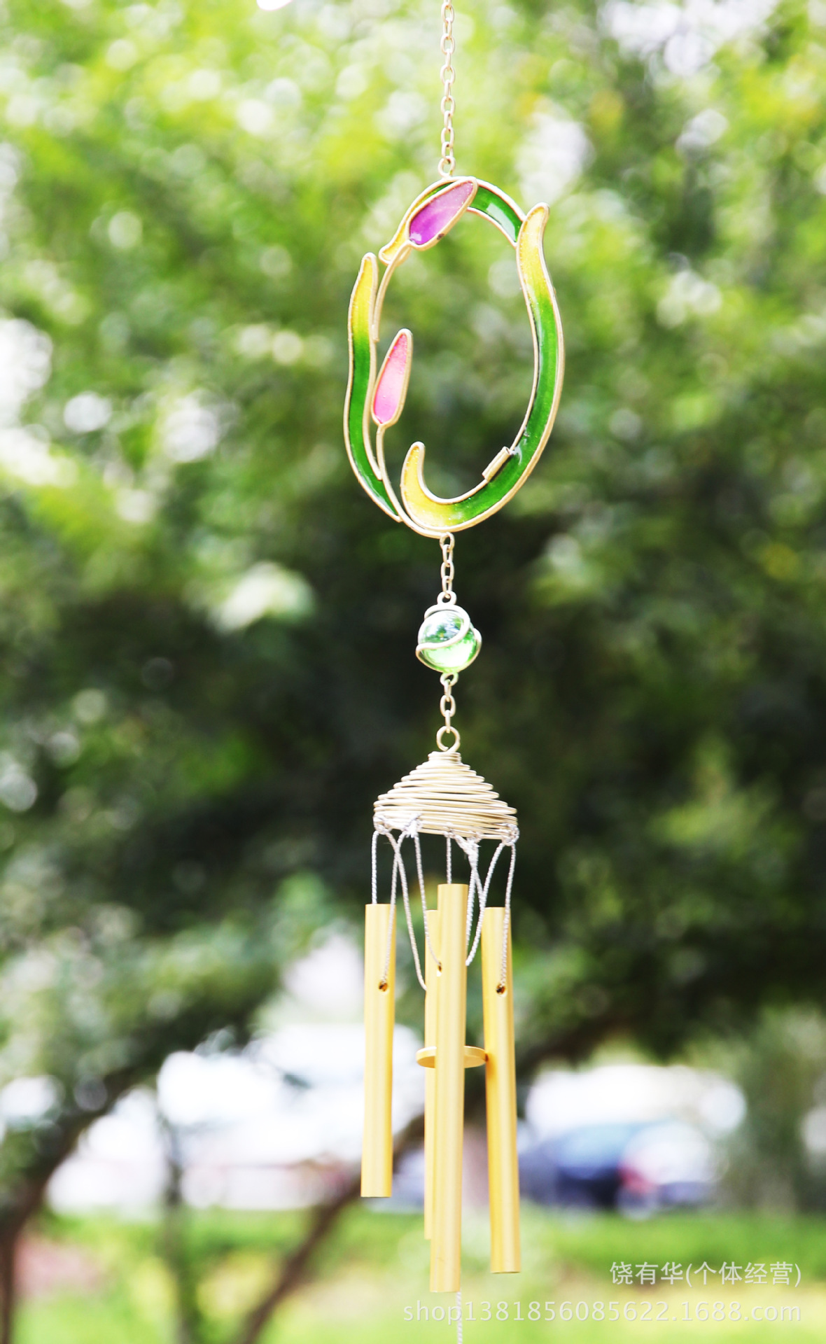 热卖精美欧美南美水晶花风铃挂饰 创意礼品礼物批发