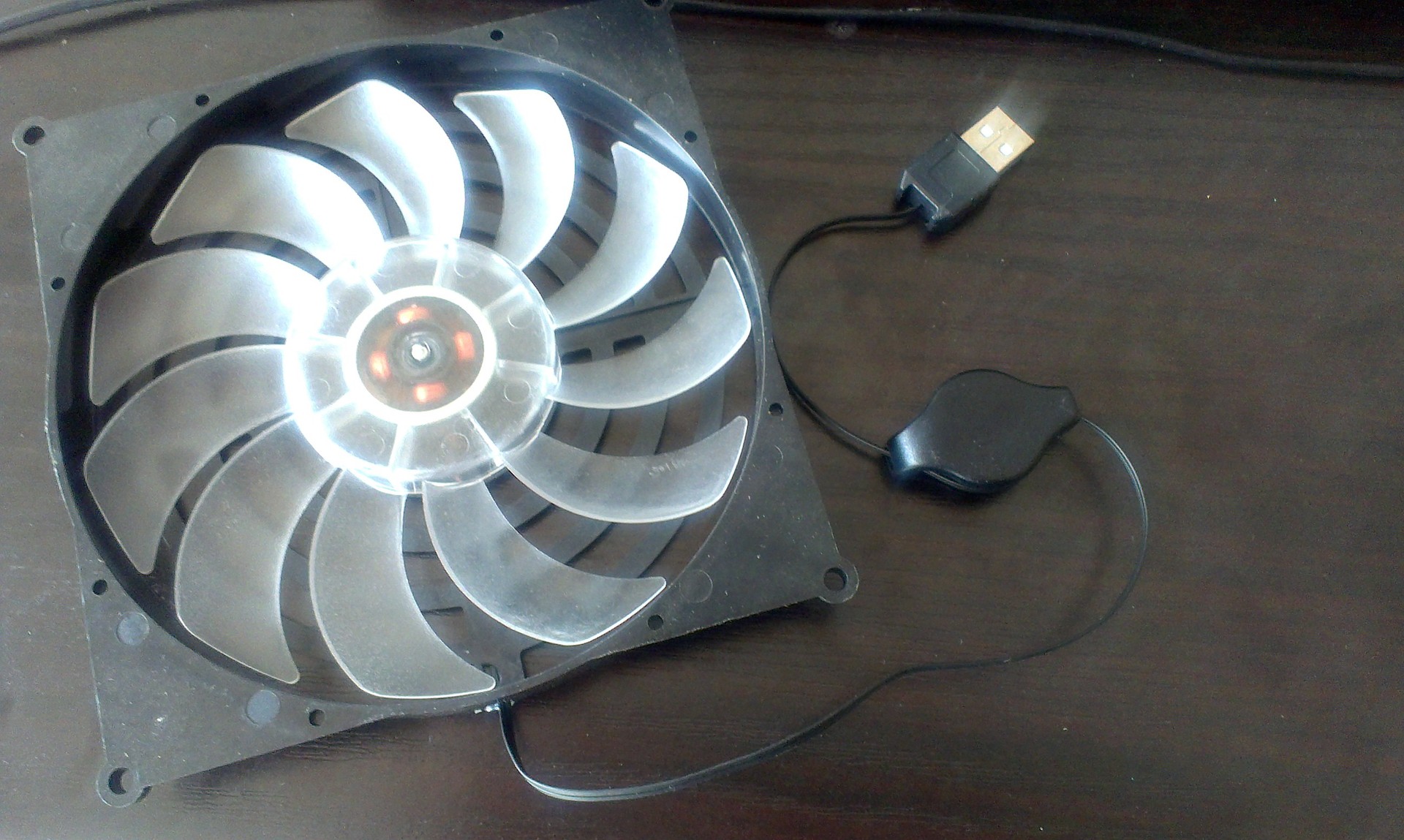 厂家供应14015反叶2灯透明支架双头usb风扇