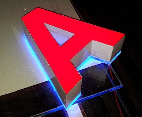 承接各种 led背发光字 水晶背发光字 背面发光字加工
