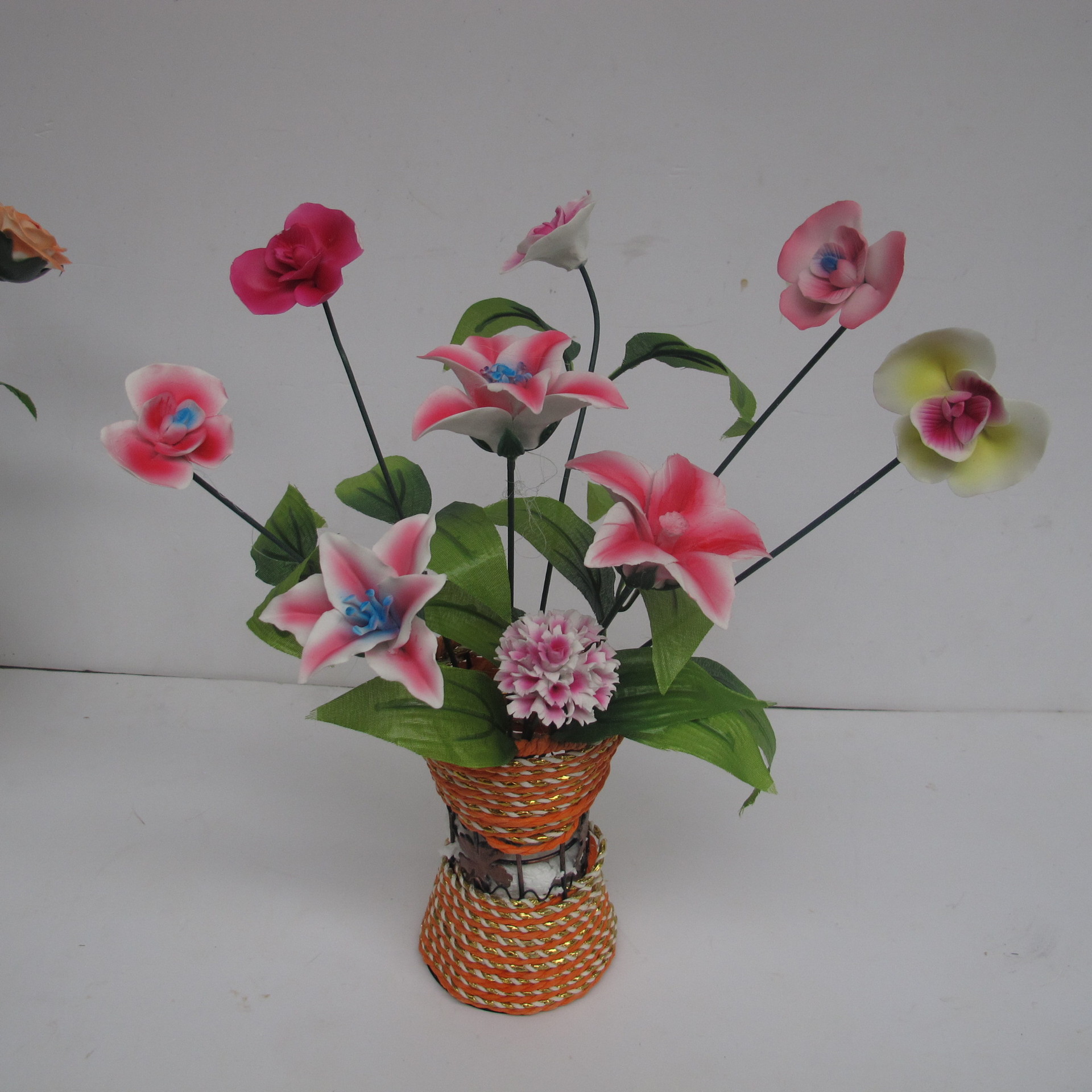 供应纯手工陶瓷花 陶瓷花饰品 花艺制品 仿真花6408