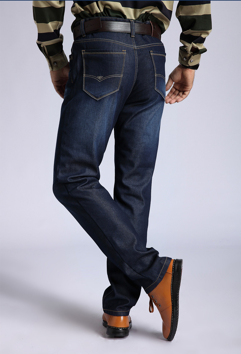 皇督男人牛仔裤长裤子潮男加绒加厚款牛仔裤男休闲裤秋冬必备裤子