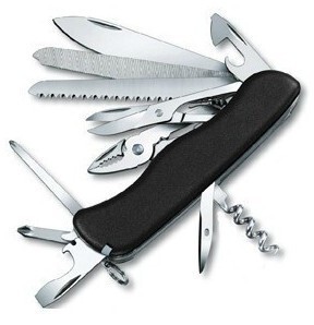 厂家批发多功能111mm大号加重21功能野营工具 黑色礼品瑞士军刀