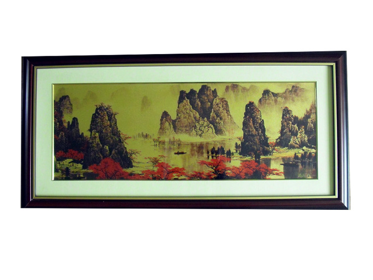 定制企业送开业周年庆贺礼南京金铂画名画桂林山水金箔画