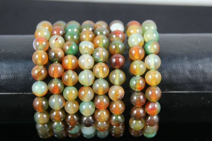 珠径8mm22颗孔雀龙纹玛瑙手链 时尚宝石玛瑙 义乌饰品 手串批发