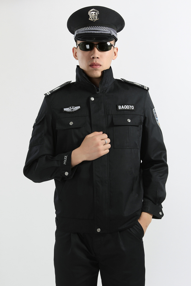 厂家现货批发春季保安服装 藏青色夹克式保安制服酒店物业保安服