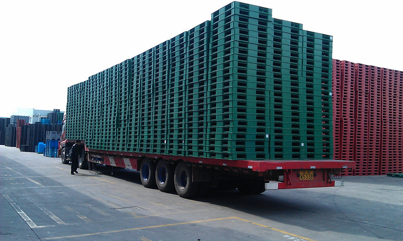 厂家直销洛阳,周口,信阳蓝色纯平板1210平板九脚b型塑料托盘