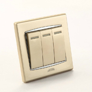 86墙壁开关 诚招批发代理 金色佳美系列 三位双控开关