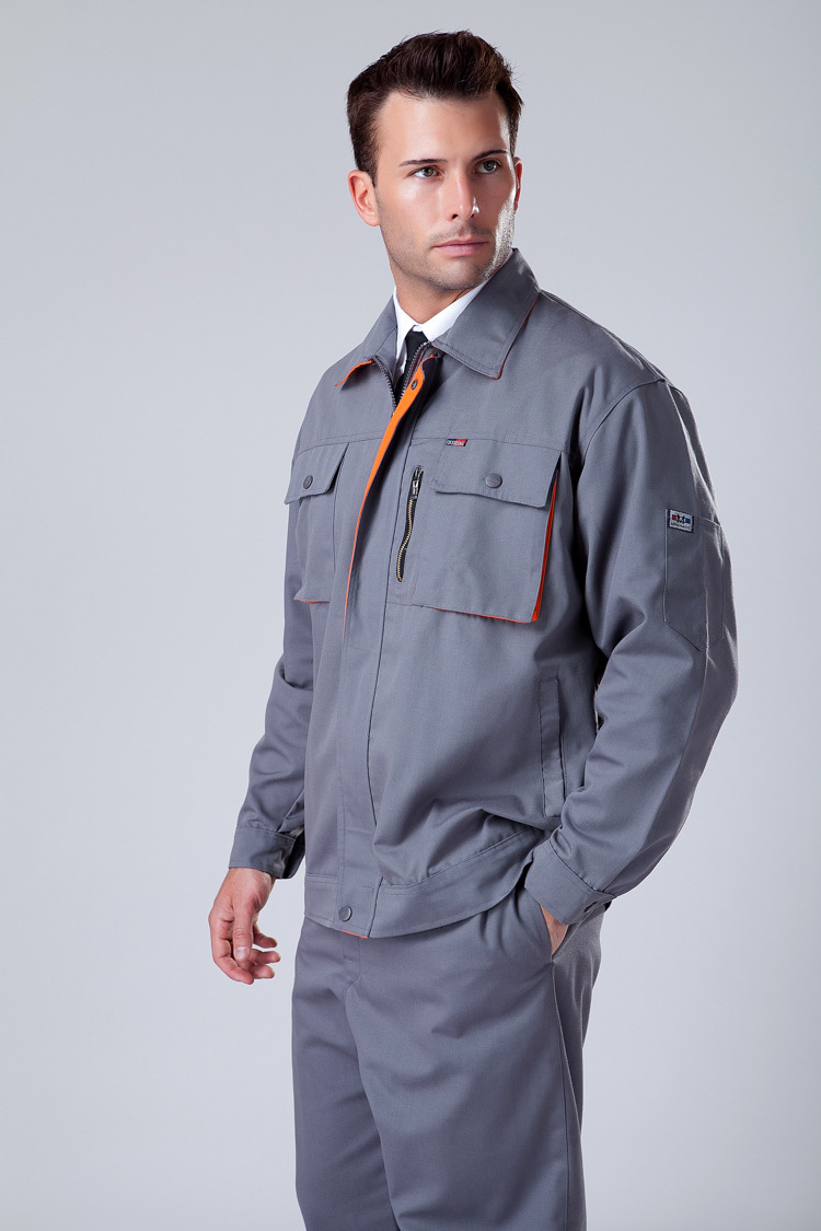 新疆长袖机修服套装男劳保服工厂工服可印字绣花工地服工作服图片_3