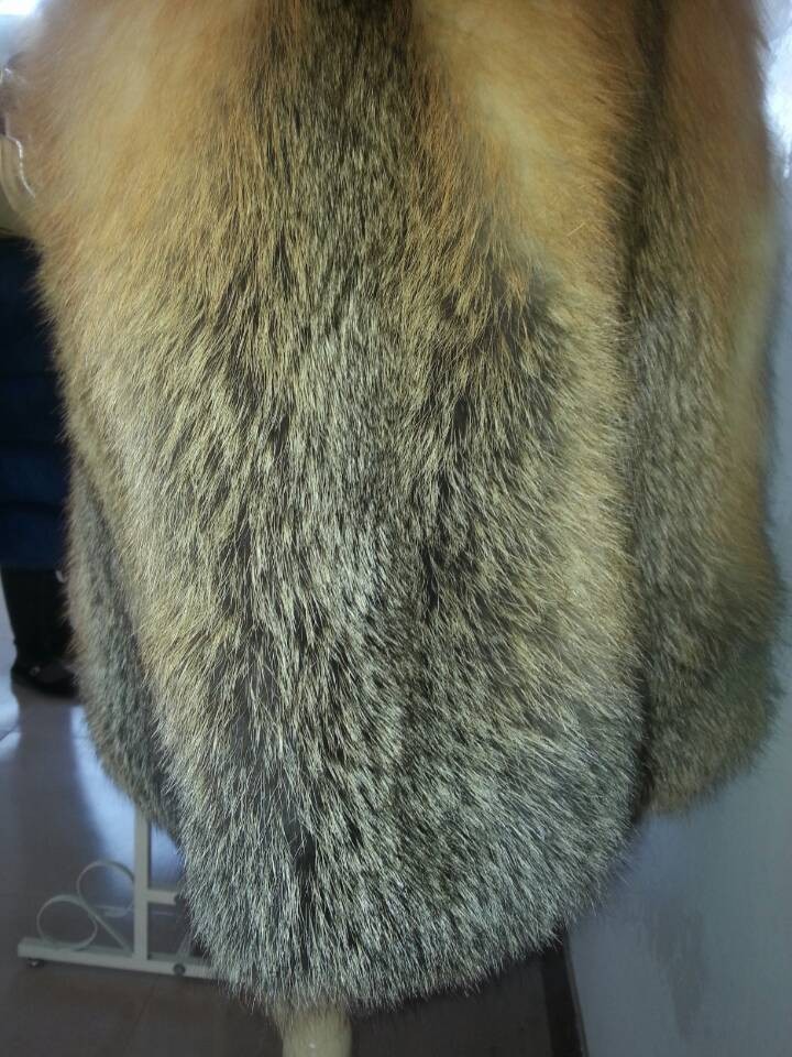欧美新款进口金岛狐狸毛皮草外套 环保自然色狐狸毛皮草特价批发
