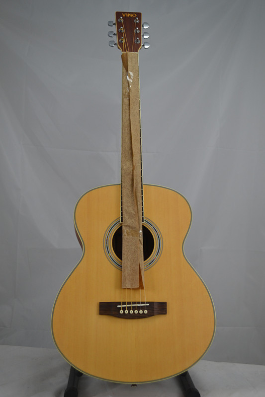 40寸民谣吉他 云杉面板沙比利底侧板 哑光圆角