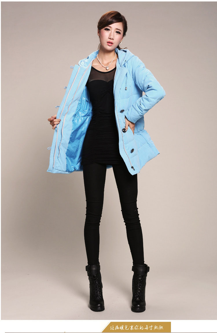 服装配饰 女装 女式羽绒服 13秋冬新款桃皮绒面滩羊毛领可卸连帽修身