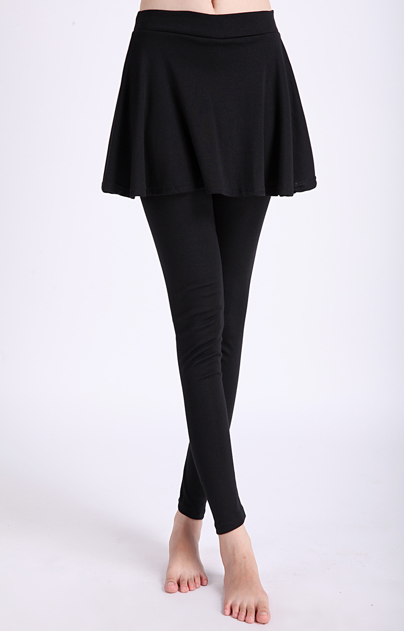 冬新款包臀百褶假两件 加绒加厚 时尚保暖裤 女 打底裤批发