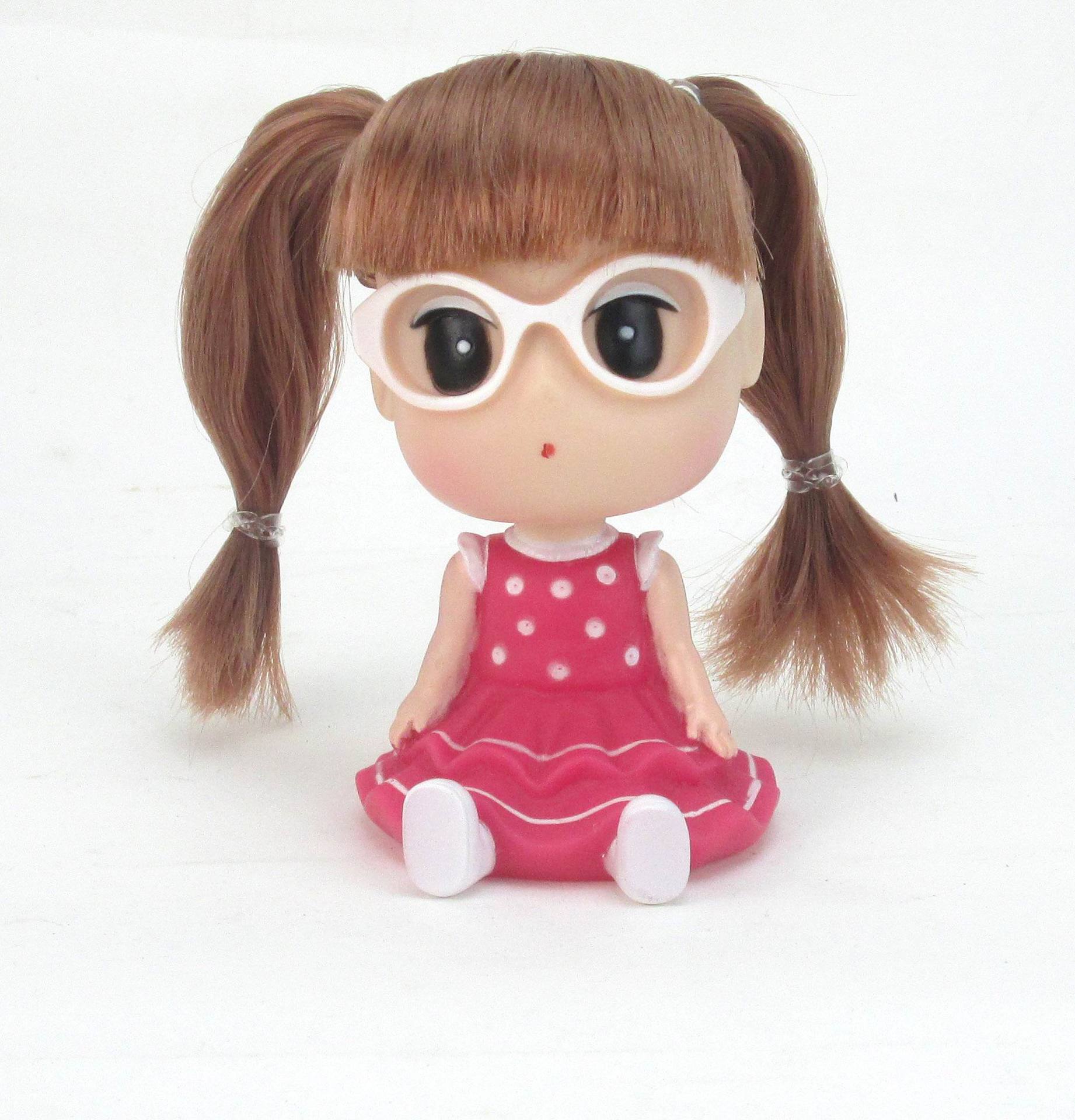 汽车摆件 弹簧糖胶悠妹娃娃 弹簧迷糊娃娃 可爱女生5款