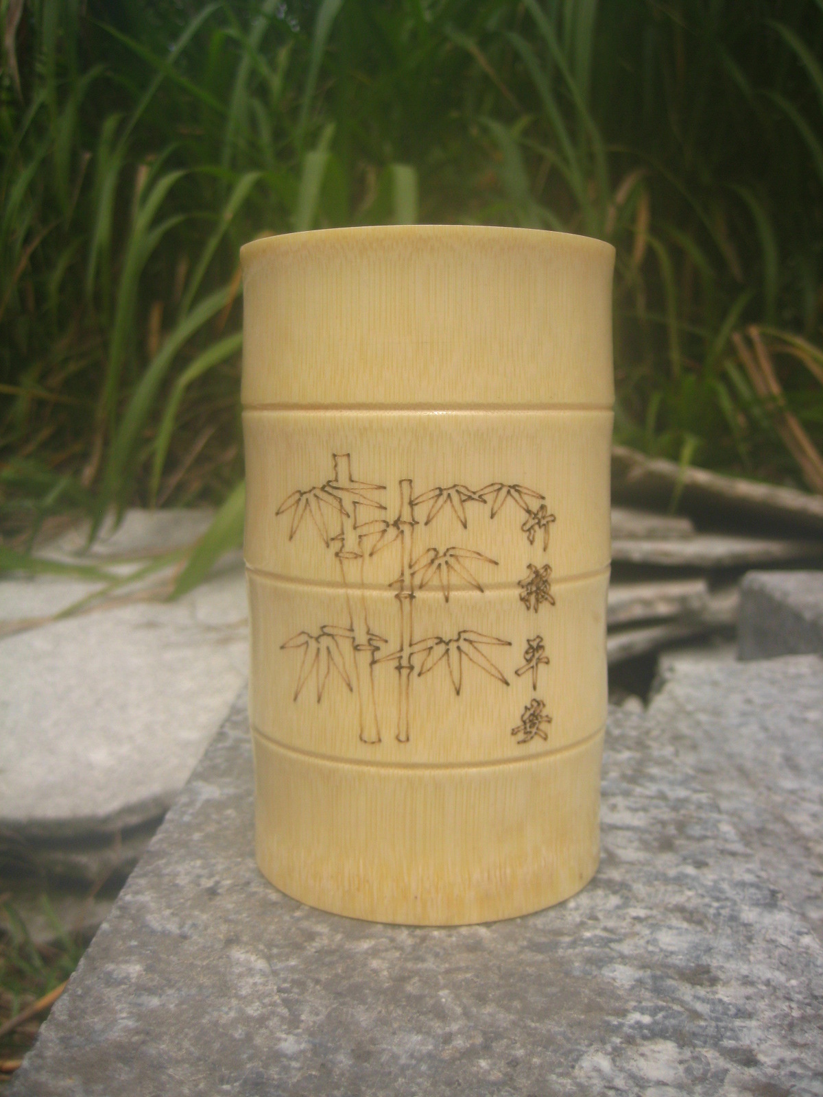 【竹制品 工艺品 竹雕笔筒 竹筒 竹节笔筒 节节杯可定制可加logo】