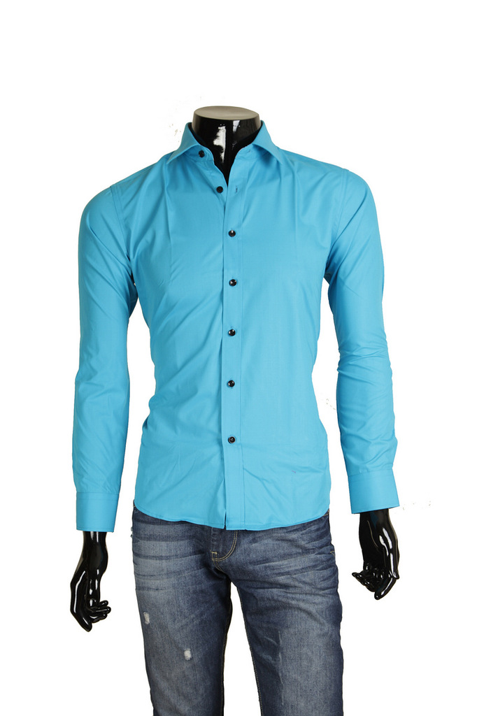 2012新款韩版修身收腰男式长袖衬衫 男商务休闲衬衣纯色衬衫批发